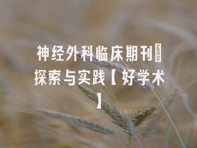 神经外科临床期刊：探索与实践【好学术】