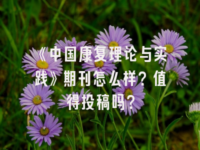 《中国康复理论与实践》期刊怎么样？值得投稿吗？