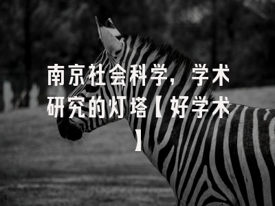南京社会科学，学术研究的灯塔【好学术】