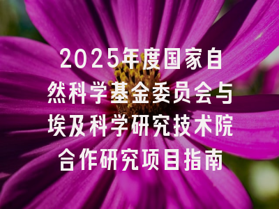 2025年度国家自然科学基金委员会与埃及科学研究技术院合作研究项目指南