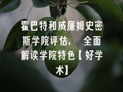 霍巴特和威廉姆史密斯学院评估, 全面解读学院特色【好学术】