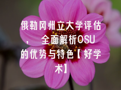 俄勒冈州立大学评估, 全面解析OSU的优势与特色【好学术】