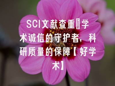 SCI文献查重：学术诚信的守护者，科研质量的保障【好学术】