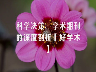 科学决策，学术期刊的深度剖析【好学术】
