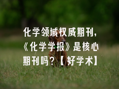 化学领域权威期刊，《化学学报》是核心期刊吗？【好学术】