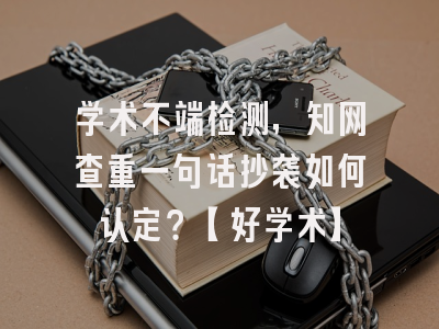学术不端检测，知网查重一句话抄袭如何认定？【好学术】