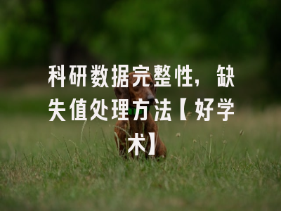 科研数据完整性，缺失值处理方法【好学术】