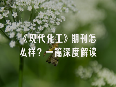 《现代化工》期刊怎么样？一篇深度解读