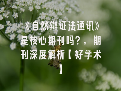 《自然辩证法通讯》是核心期刊吗？，期刊深度解析【好学术】