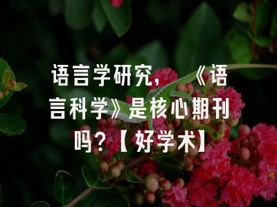 语言学研究, 《语言科学》是核心期刊吗？【好学术】