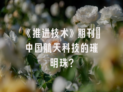 《推进技术》期刊：中国航天科技的璀璨明珠？