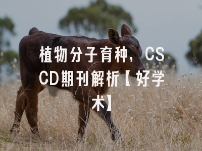 植物分子育种，CSCD期刊解析【好学术】