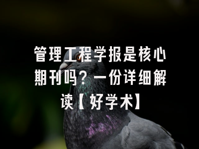 管理工程学报是核心期刊吗？一份详细解读【好学术】