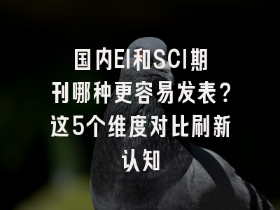 国内EI和SCI期刊哪种更容易发表？这5个维度对比刷新认知