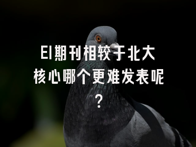 EI期刊相较于北大核心哪个更难发表呢？
