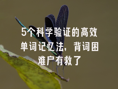 5个科学验证的高效单词记忆法，背词困难户有救了
