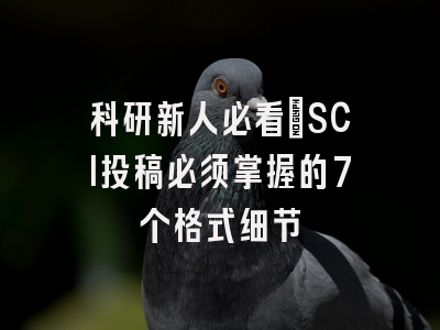科研新人必看：SCI投稿必须掌握的7个格式细节
