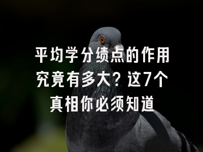 平均学分绩点的作用究竟有多大？这7个真相你必须知道