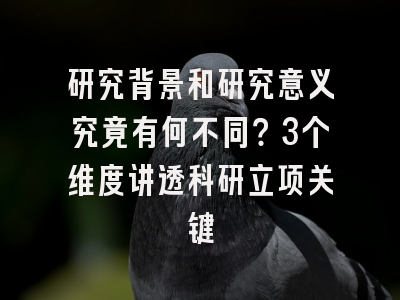 研究背景和研究意义究竟有何不同？3个维度讲透科研立项关键