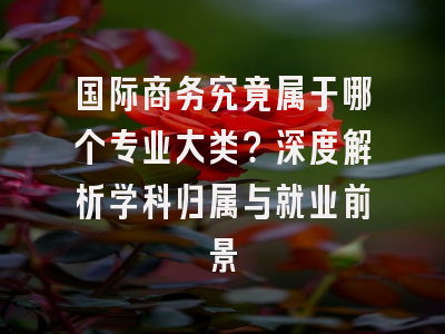 国际商务究竟属于哪个专业大类？深度解析学科归属与就业前景