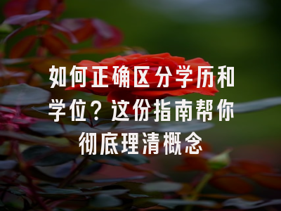 如何正确区分学历和学位？这份指南帮你彻底理清概念