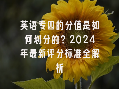 英语专四的分值是如何划分的？2024年最新评分标准全解析