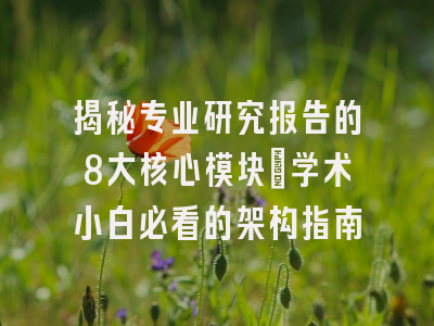 揭秘专业研究报告的8大核心模块：学术小白必看的架构指南