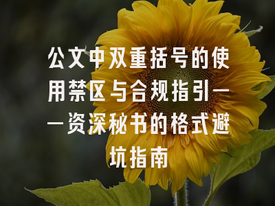 公文中双重括号的使用禁区与合规指引——资深秘书的格式避坑指南