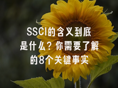 SSCI的含义到底是什么？你需要了解的8个关键事实