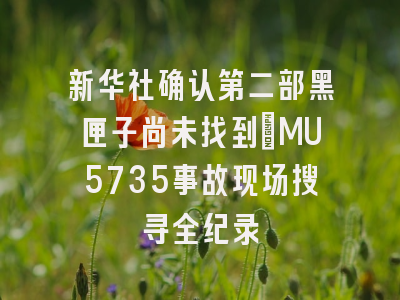 新华社确认第二部黑匣子尚未找到：MU5735事故现场搜寻全纪录