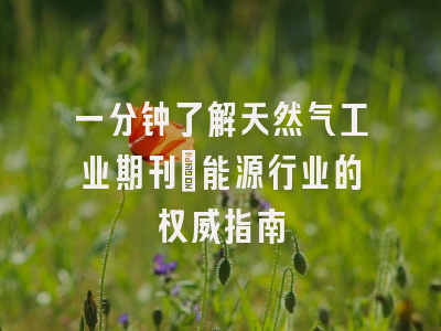 一分钟了解天然气工业期刊：能源行业的权威指南