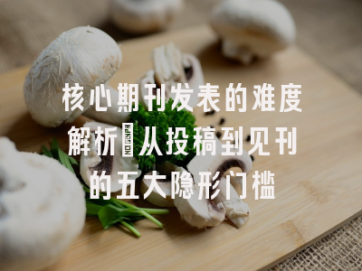 核心期刊发表的难度解析：从投稿到见刊的五大隐形门槛