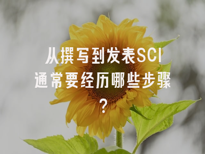 从撰写到发表SCI通常要经历哪些步骤？