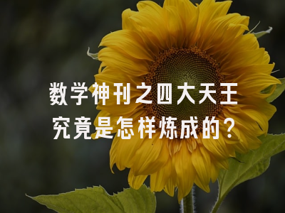 数学神刊之四大天王究竟是怎样炼成的？