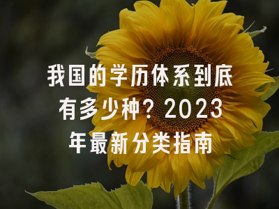 我国的学历体系到底有多少种？2023年最新分类指南