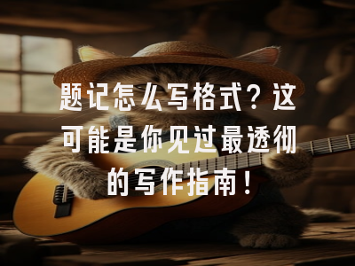题记怎么写格式？这可能是你见过最透彻的写作指南！