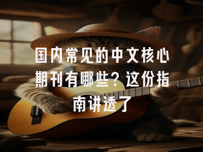 国内常见的中文核心期刊有哪些？这份指南讲透了