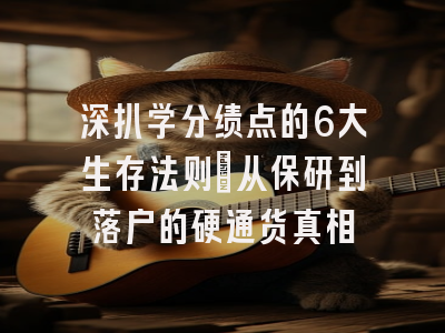 深扒学分绩点的6大生存法则：从保研到落户的硬通货真相