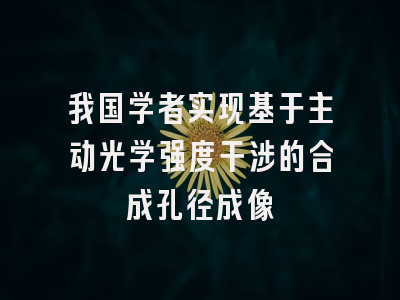 我国学者实现基于主动光学强度干涉的合成孔径成像