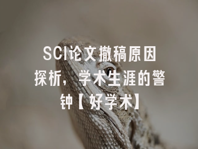 SCI论文撤稿原因探析，学术生涯的警钟【好学术】