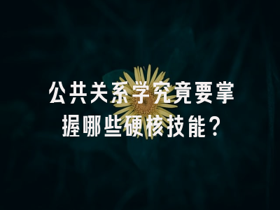 公共关系学究竟要掌握哪些硬核技能？