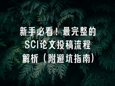 新手必看！最完整的SCI论文投稿流程解析（附避坑指南）