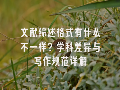 文献综述格式有什么不一样？学科差异与写作规范详解