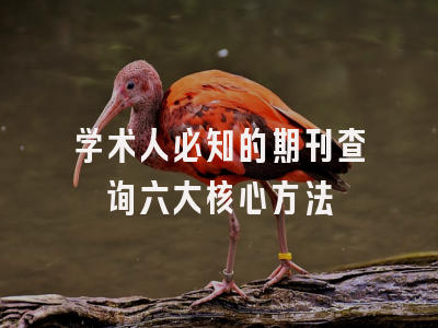 学术人必知的期刊查询六大核心方法