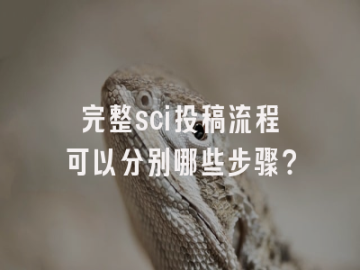 完整sci投稿流程可以分别哪些步骤？
