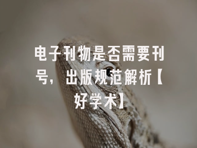 电子刊物是否需要刊号，出版规范解析【好学术】