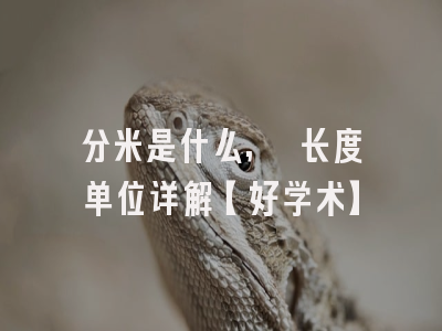 分米是什么, 长度单位详解【好学术】