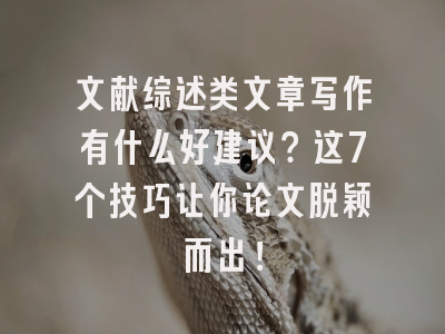 文献综述类文章写作有什么好建议？这7个技巧让你论文脱颖而出！