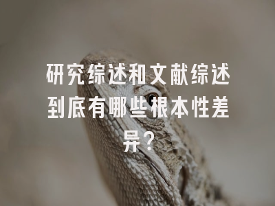 研究综述和文献综述到底有哪些根本性差异？