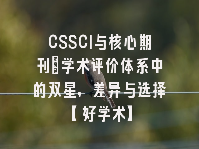 CSSCI与核心期刊：学术评价体系中的双星，差异与选择【好学术】